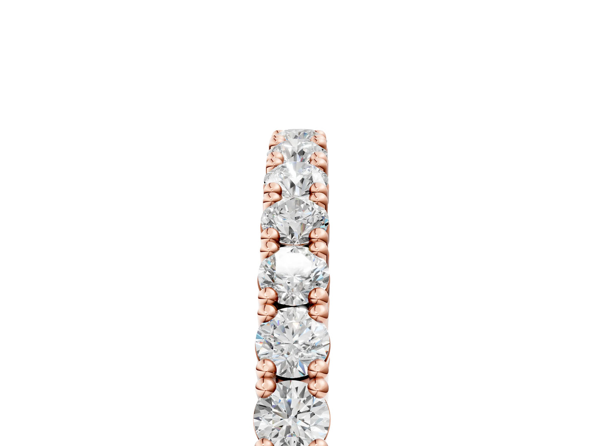 Rose gold Round Diamond Half-Eternity Band with Shared Prong Setting_5