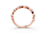 Rose gold Round Diamond Half Eternity Band with Wave Prong Setting_3
