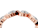Rose gold Round Diamond Half Eternity Band with Wave Prong Setting_4