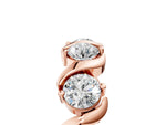 Rose gold Round Diamond Half Eternity Band with Wave Prong Setting_5