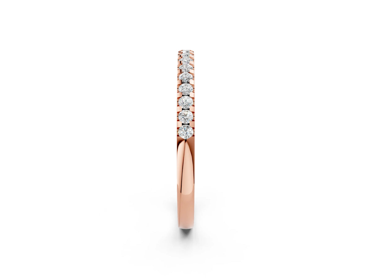 Rose gold Round Diamond Half Eternity Prong Set Band_2