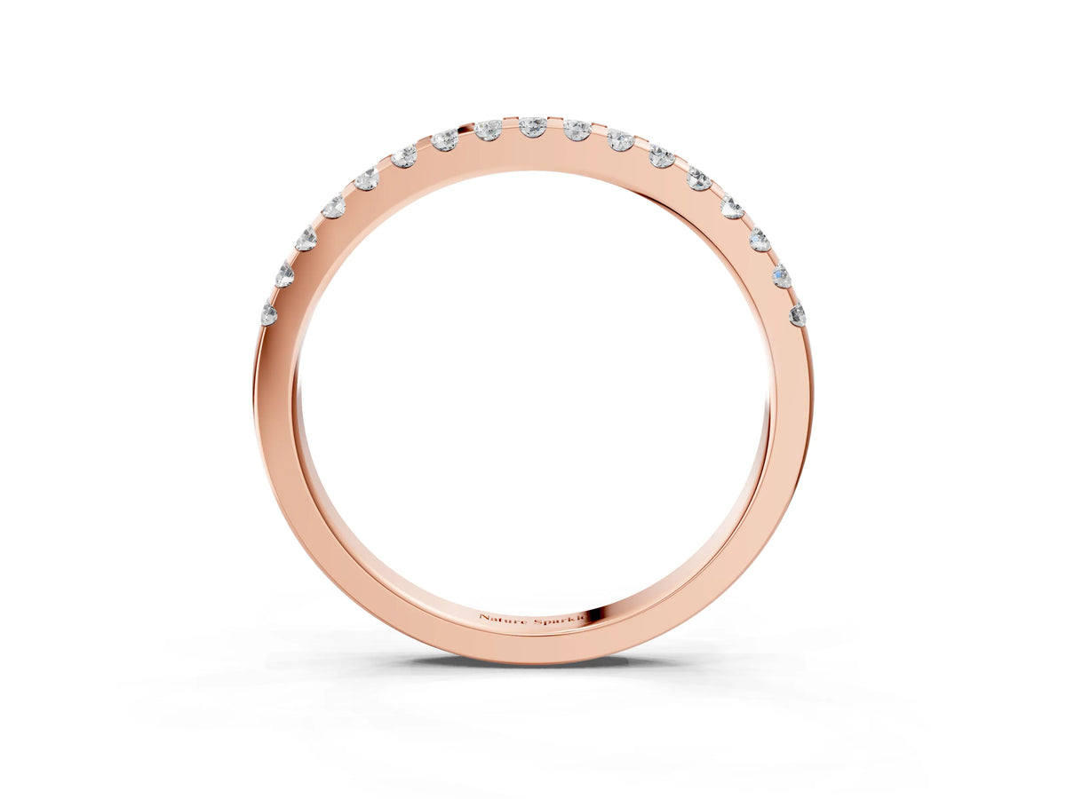 Rose gold Round Diamond Half Eternity Prong Set Band_3