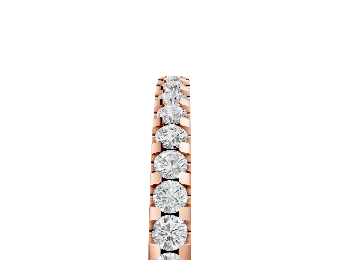 Rose gold Round Diamond Half Eternity Prong Set Band_5