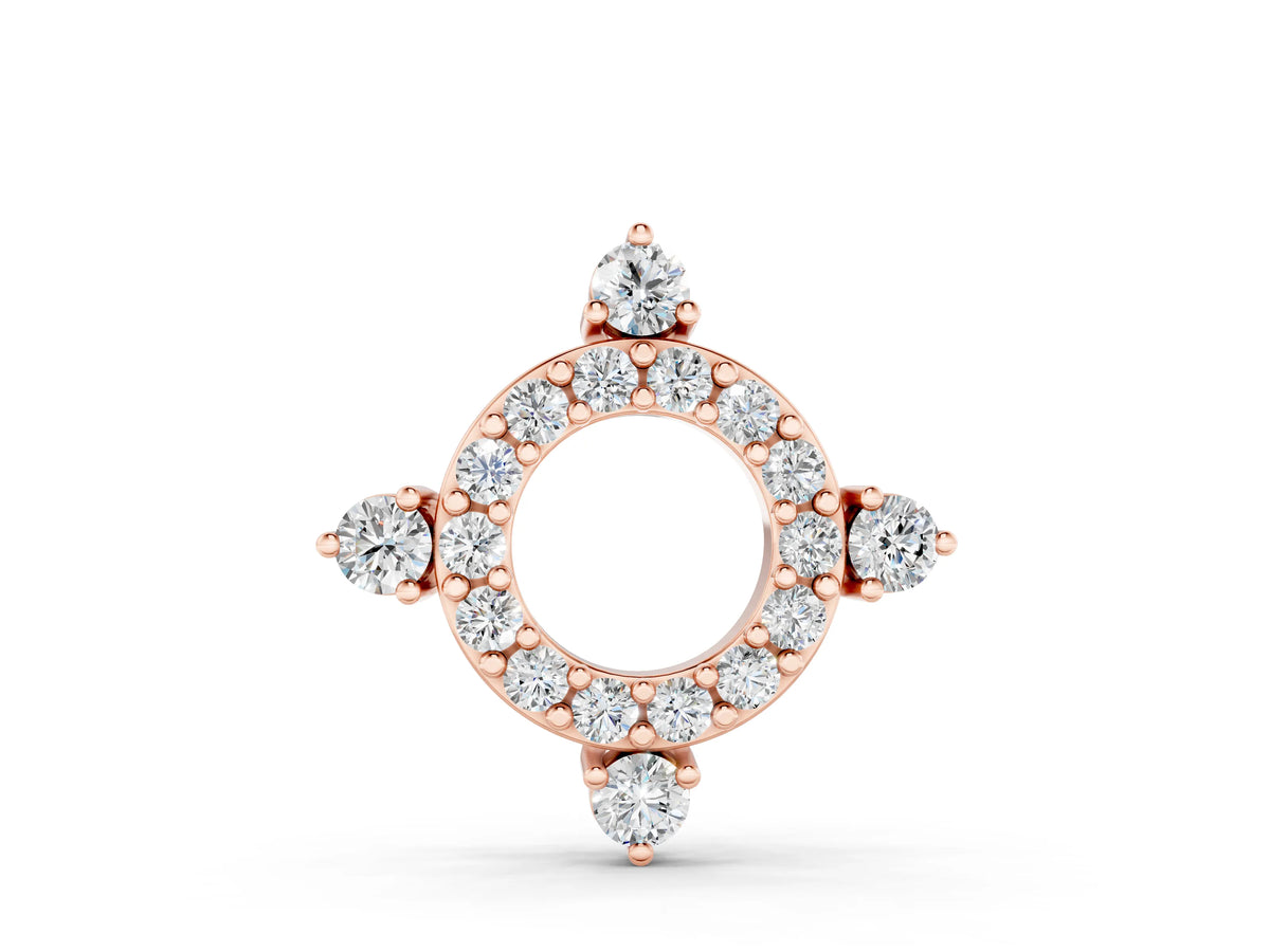 Rose gold Round Diamond Halo Pendant with Four-Prong Setting