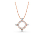 Rose gold Round Diamond Halo Pendant with Four-Prong Setting_1