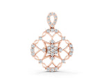 Rose gold Round Diamond Halo Pendant with Pavé Setting