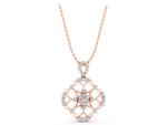 Rose gold Round Diamond Halo Pendant with Pavé Setting_1