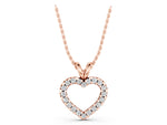 Rose gold Round Diamond Heart Pendant with Pavé Setting_1