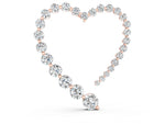 Rose gold Round Diamond Heart Pendant with Prong Setting