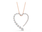 Rose gold Round Diamond Heart Pendant with Prong Setting_1