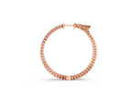 Rose gold Round Diamond Hoop Earrings with Pave Setting and Shared Prong_1