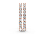 Rose gold Round Diamond Hoop Earrings with Prong Setting