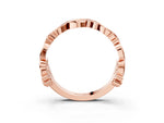 Rose gold Round Diamond Leaf Eternity Band with Bezel Setting_3