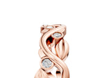 Rose gold Round Diamond Leaf Eternity Band with Bezel Setting_5