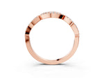 Rose gold Round Diamond Marquise Halo Twist Band with Pavé Setting_3