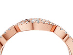 Rose gold Round Diamond Marquise Halo Twist Band with Pavé Setting_4