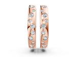 Rose gold Round Diamond Mosaic Hoop Earrings