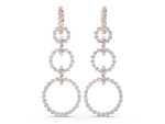 Rose gold Round Diamond Multiway Open Circle Statement Earrings