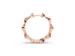 Rose gold Round Diamond Pavé Bamboo Hoop Earrings with Four-Prong Setting_1