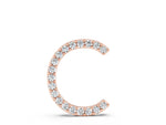 Rose gold Round Diamond Pavé C Pendant Necklace