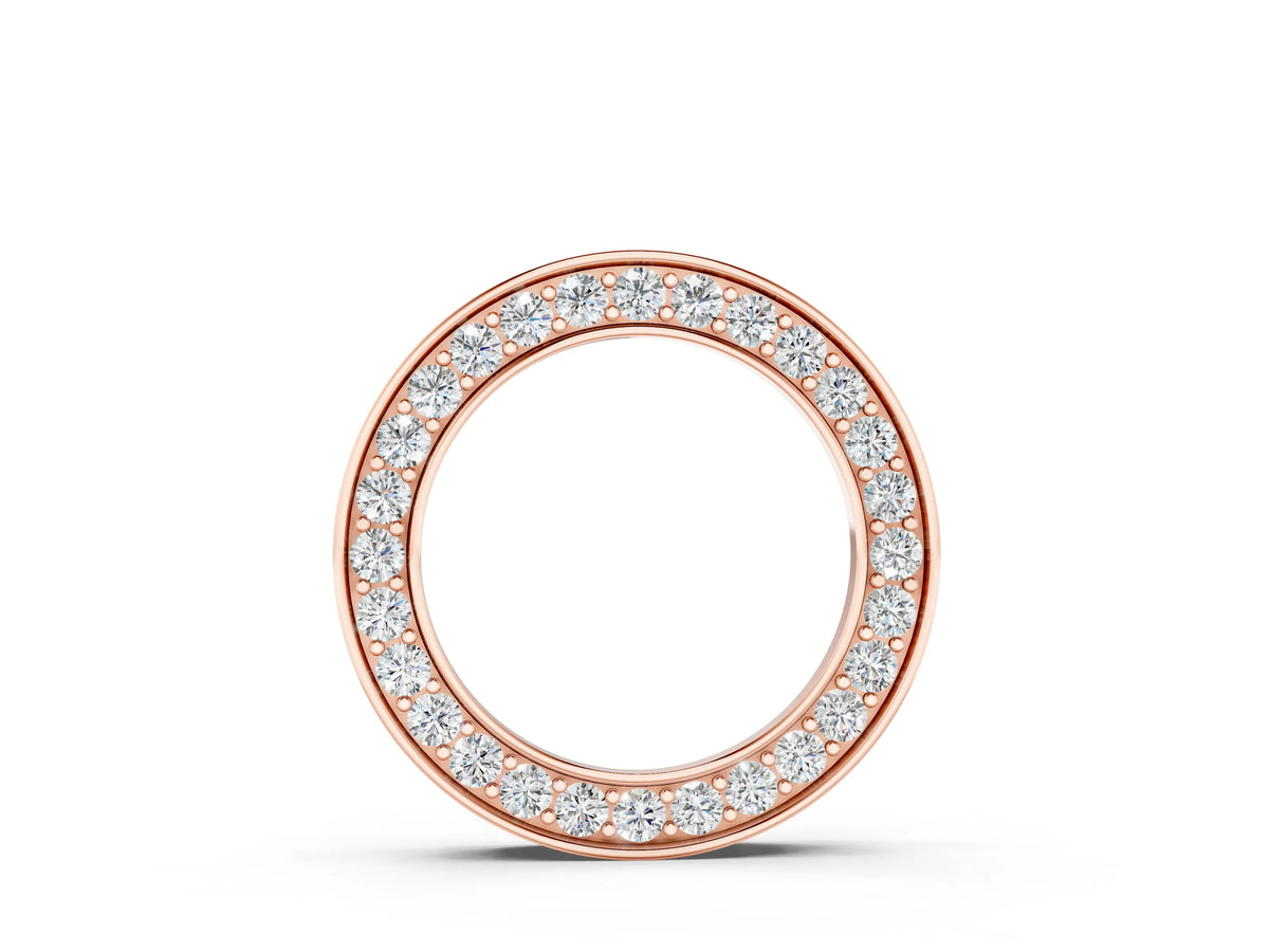 Rose gold Round Diamond Pavé Circle Pendant