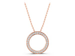 Rose gold Round Diamond Pavé Circle Pendant_1
