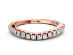 Rose gold Round Diamond Pavé Curved Band with Shared Prong Setting