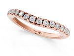 Rose gold Round Diamond Pavé Curved Band with Shared Prong Setting_1