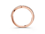 Rose gold Round Diamond Pavé Curved Band with Shared Prong Setting_3