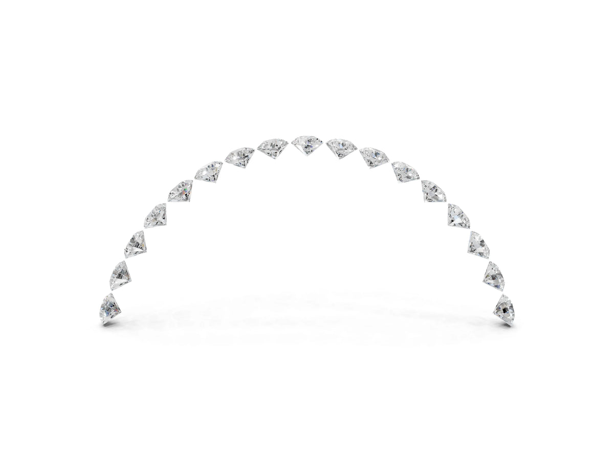 Rose gold Round Diamond Pavé Curved Band with Shared Prong Setting_3