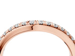 Rose gold Round Diamond Pavé Curved Band with Shared Prong Setting_4