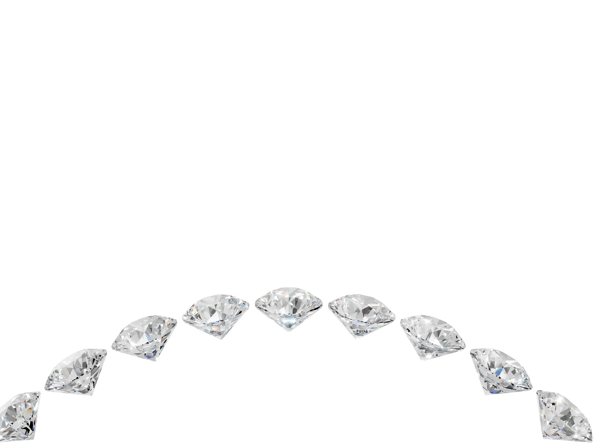 Rose gold Round Diamond Pavé Curved Band with Shared Prong Setting_4