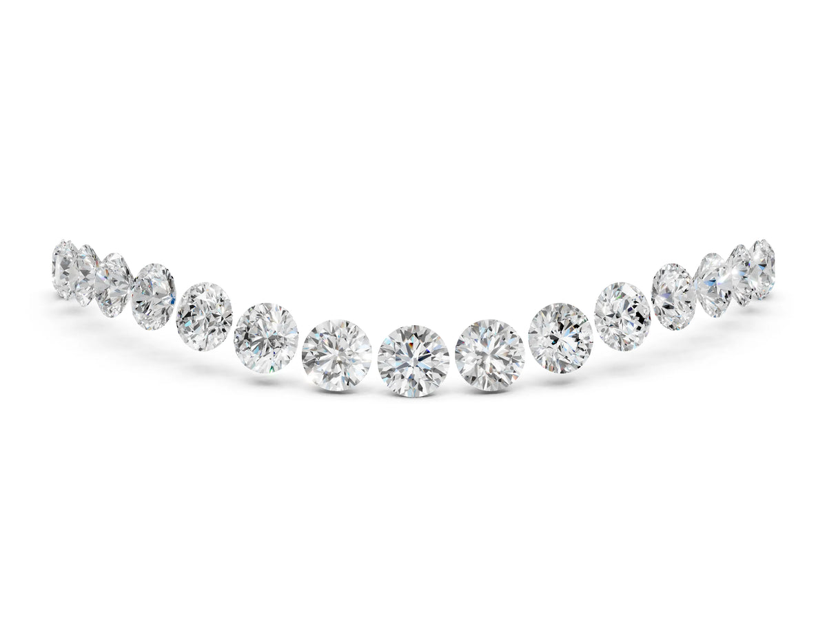 Rose gold Round Diamond Pavé Curved Band with Shared Prong Setting