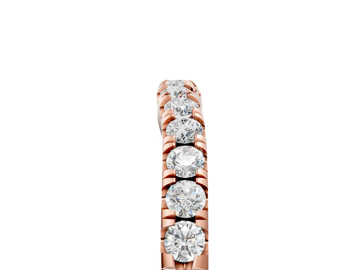 Rose gold Round Diamond Pavé Curved Eternity Band with Shared Prong Setting_5