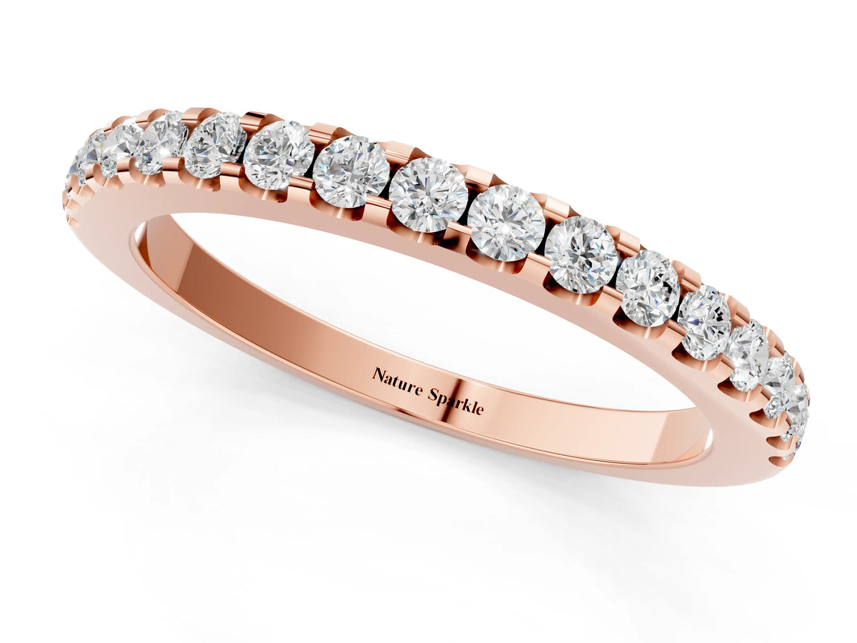 Rose gold Round Diamond Pavé Eternity Band with Micro Prong Setting_1