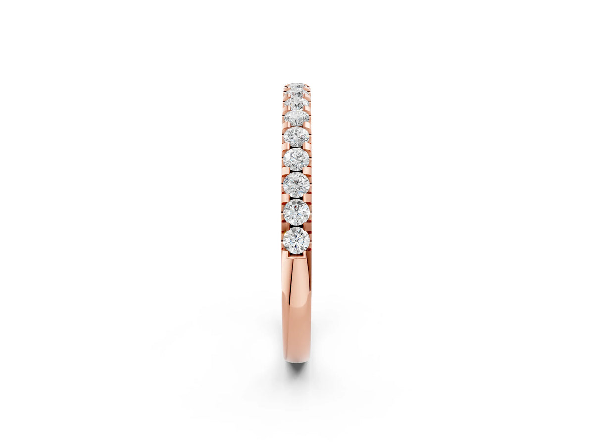Rose gold Round Diamond Pavé Eternity Band with Micro Prong Setting_2
