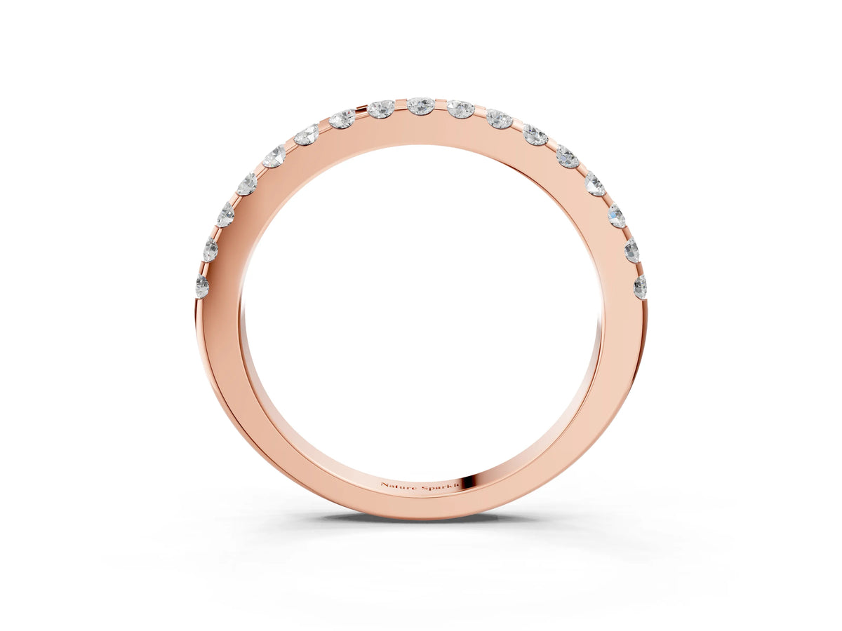 Rose gold Round Diamond Pavé Eternity Band with Micro Prong Setting_3