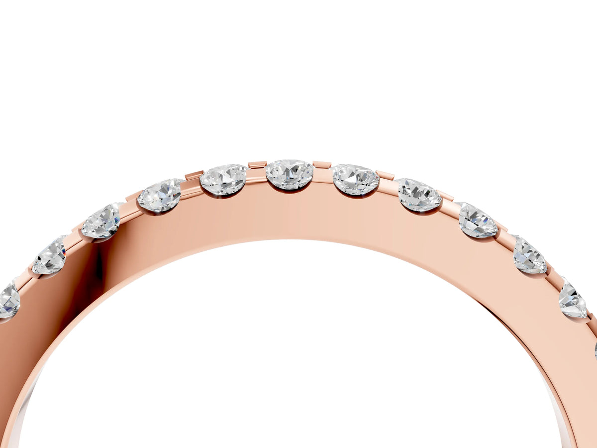 Rose gold Round Diamond Pavé Eternity Band with Micro Prong Setting_4