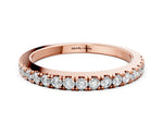 Rose gold Round Diamond Pavé Eternity Band with U-Prong Setting