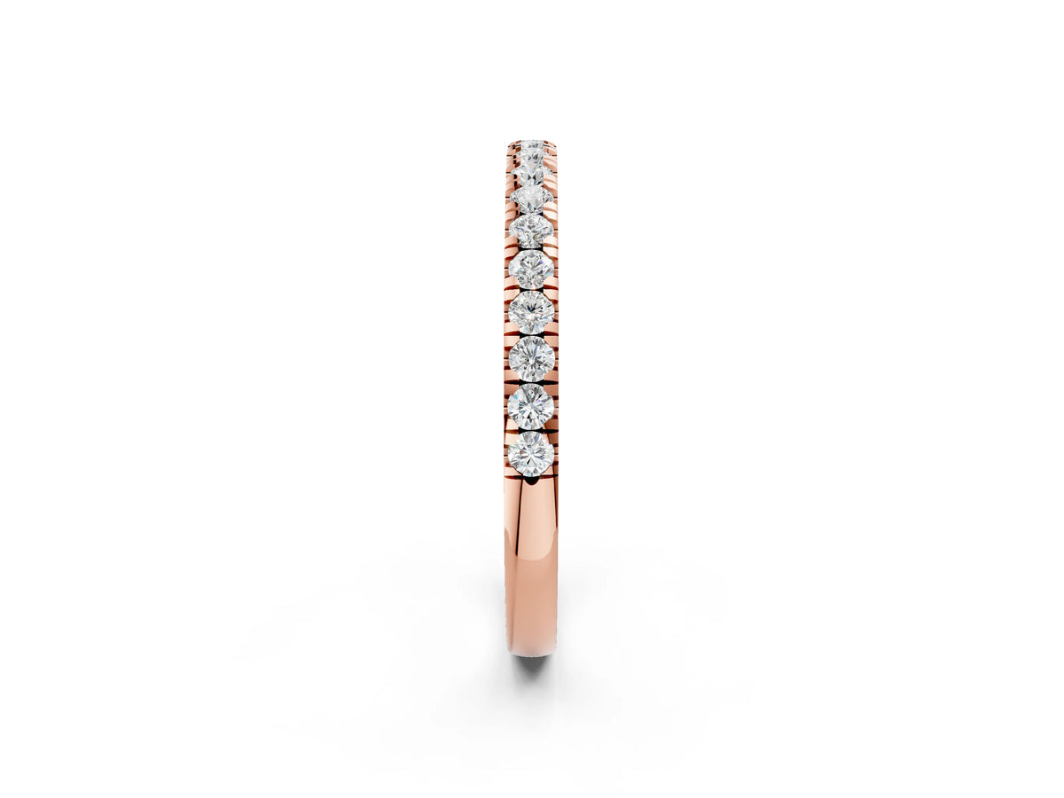 Rose gold Round Diamond Pavé Eternity Band with U-Prong Setting_2
