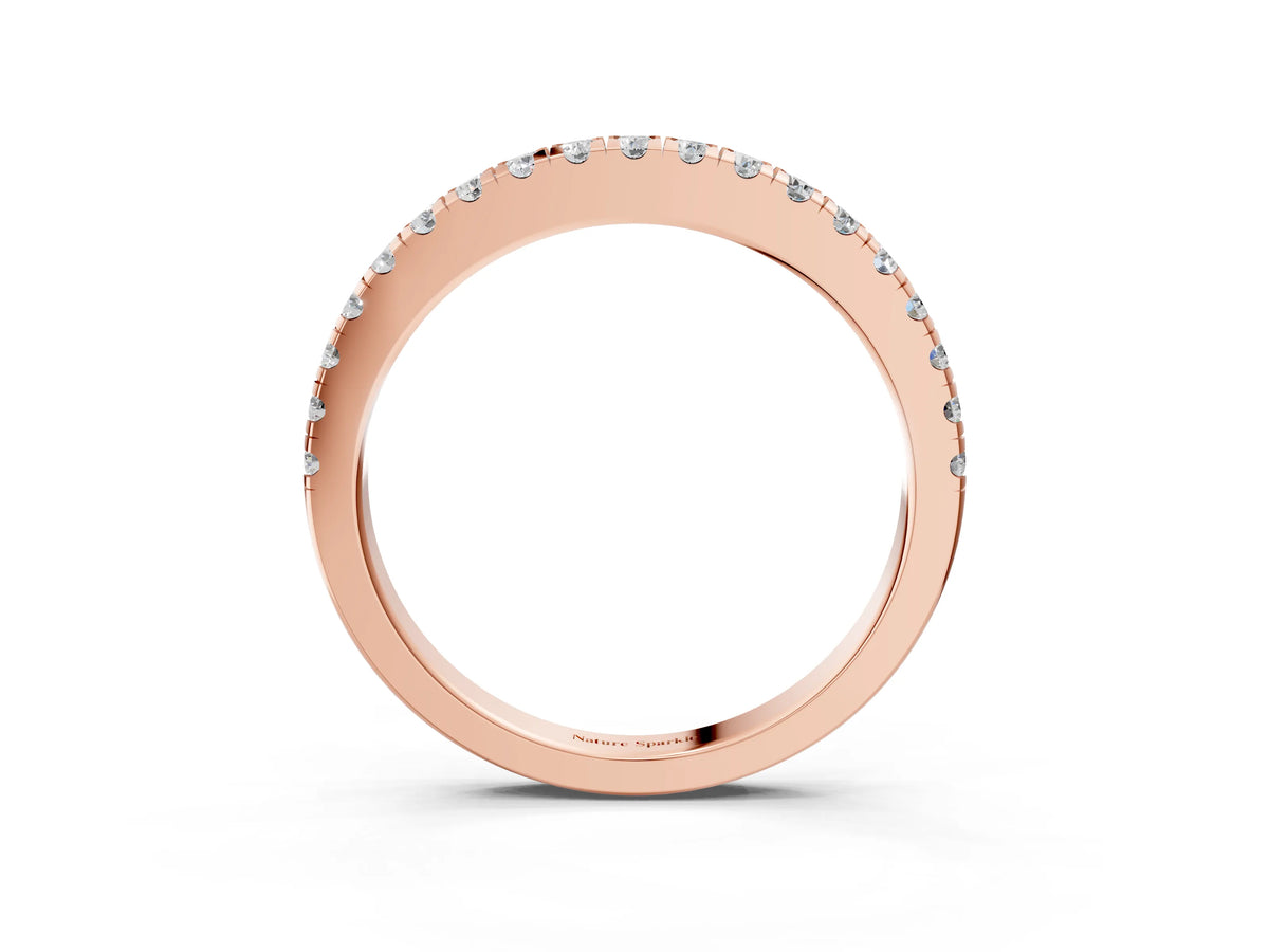 Rose gold Round Diamond Pavé Eternity Band with U-Prong Setting_3
