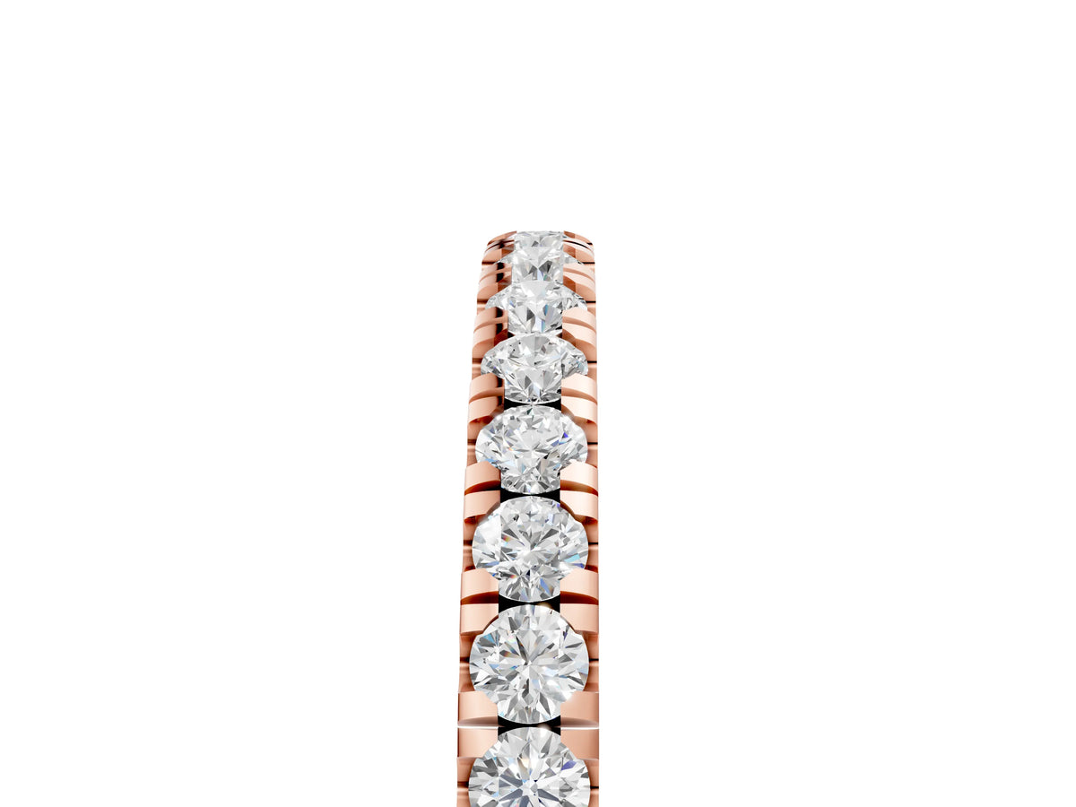 Rose gold Round Diamond Pavé Eternity Band with U-Prong Setting_5