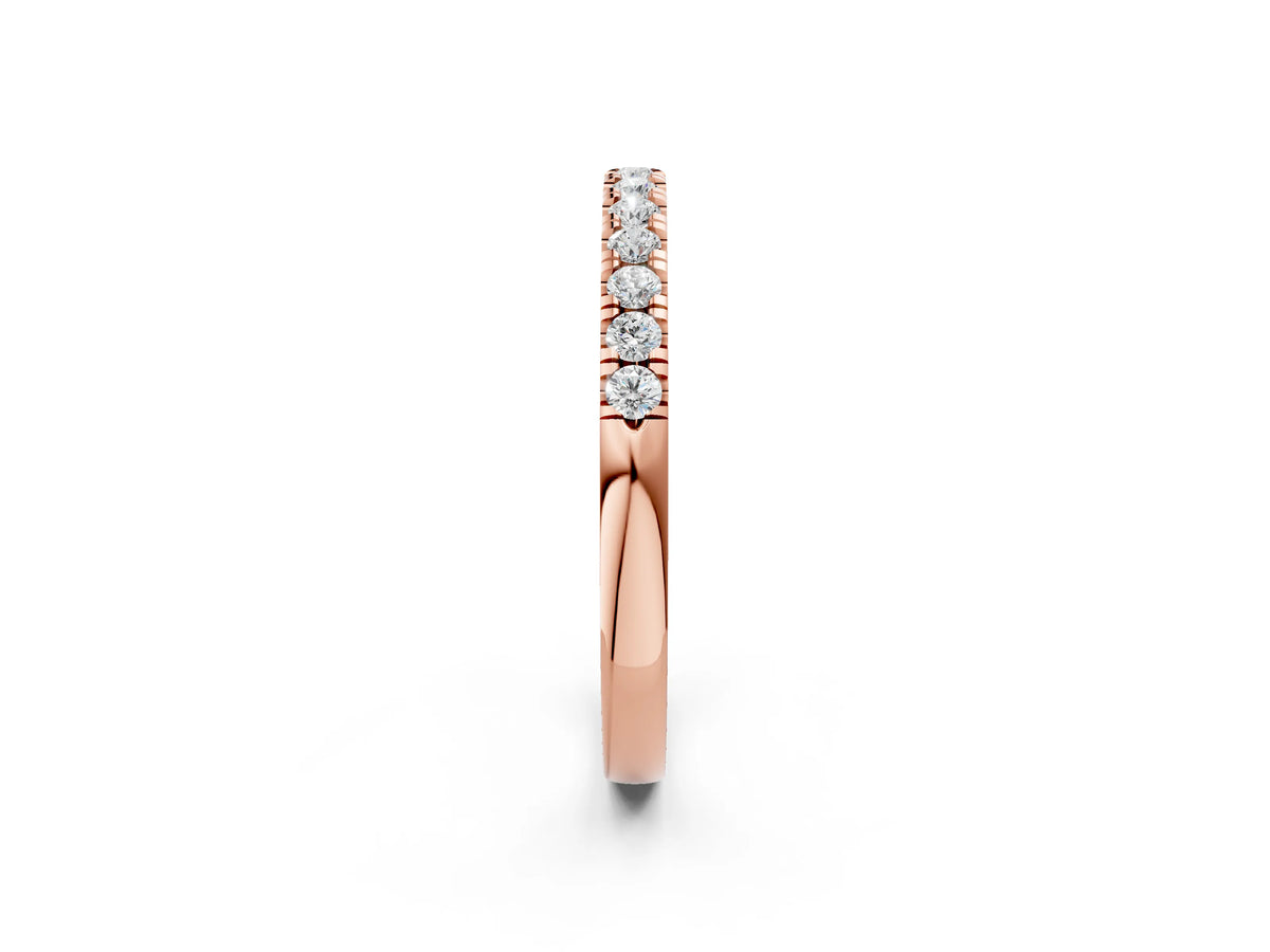 Rose gold Round Diamond Pavé Eternity Band_2
