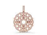 Rose gold Round Diamond Pavé Filigree Pendant