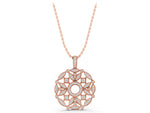 Rose gold Round Diamond Pavé Filigree Pendant_1