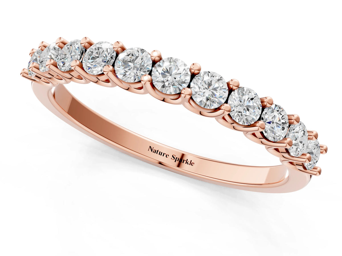 Rose gold Round Diamond Pavé Half-Eternity Band_1