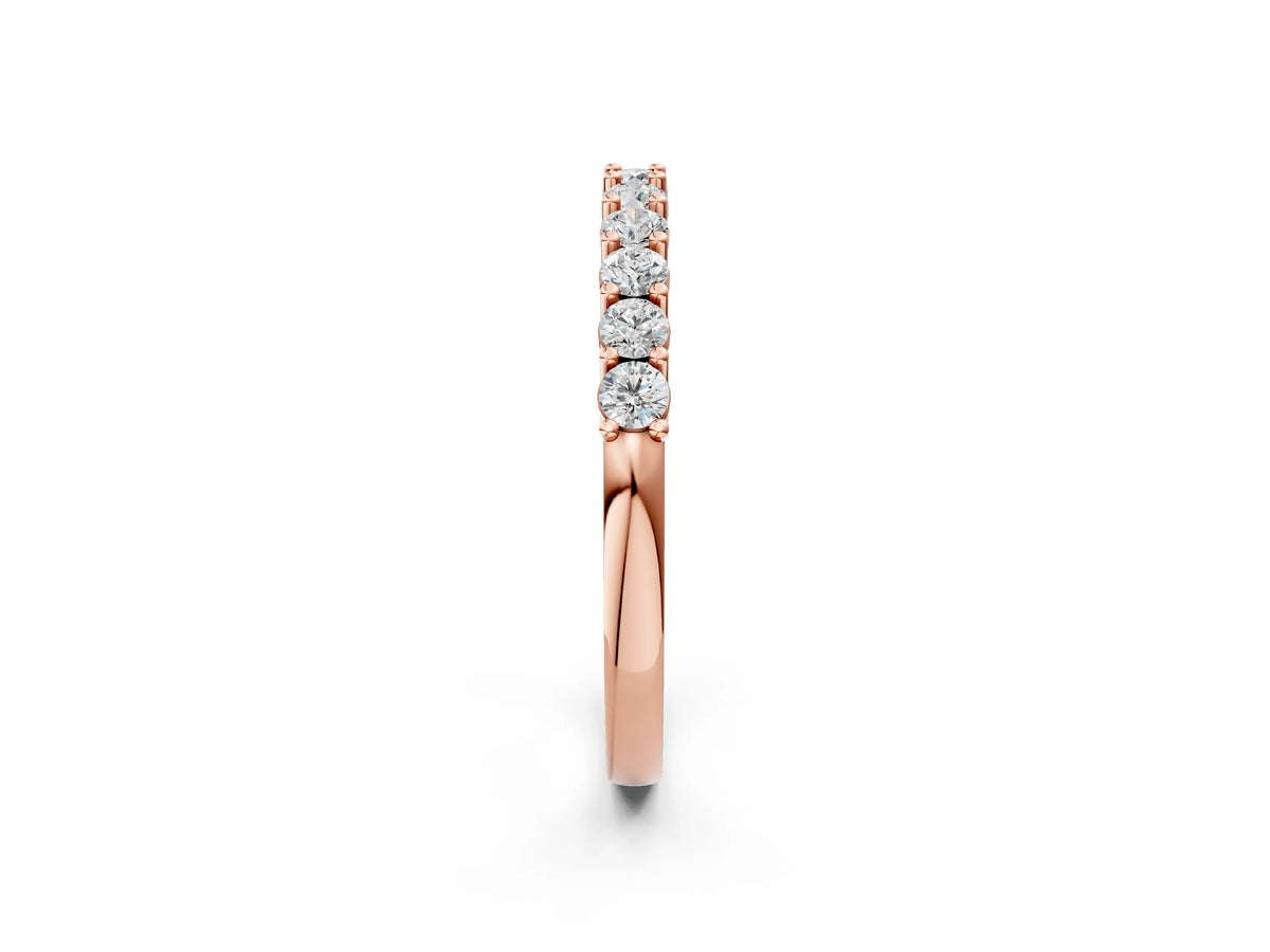 Rose gold Round Diamond Pavé Half-Eternity Band_2
