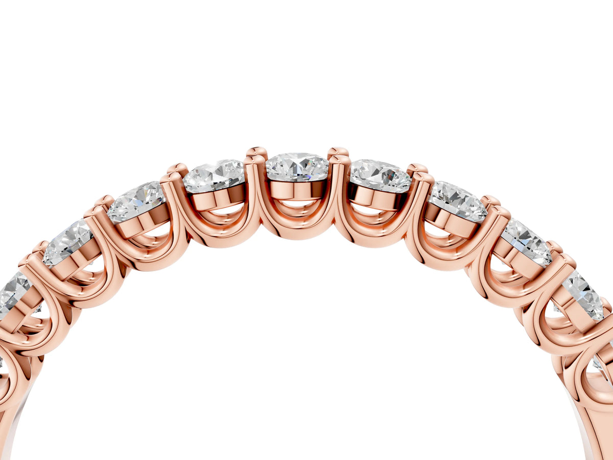 Rose gold Round Diamond Pavé Half-Eternity Band_4