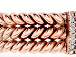 Rose gold Round Diamond Pavé Rope Bracelet with Box Clasp_1