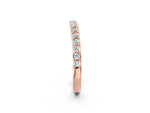 Rose gold Round Diamond Pavé Set Curved Eternity Band_2